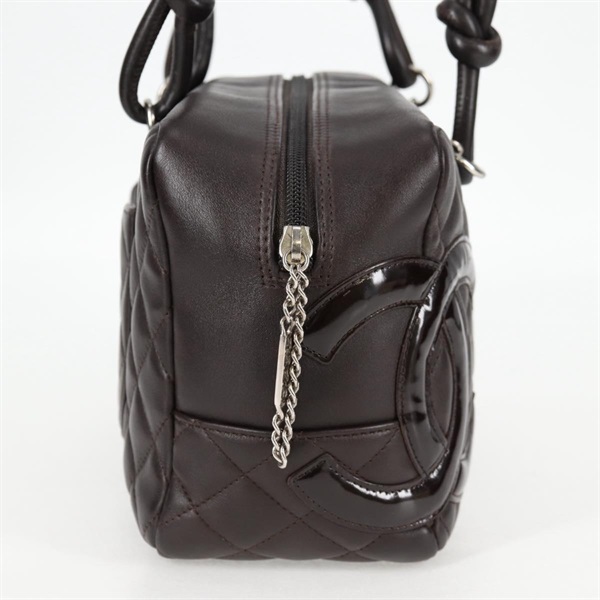 CHANEL カンボン ボストン 2006年 トートバッグ ブラウン ラムスキンの画像4