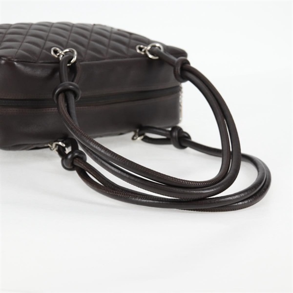 CHANEL カンボン ボストン 2006年 トートバッグ ブラウン ラムスキンの画像6