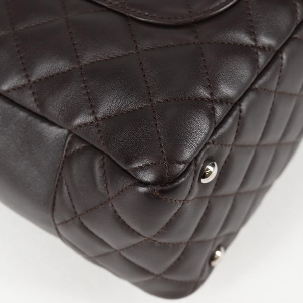 CHANEL カンボン ボストン 2006年 トートバッグ ブラウン ラムスキンの画像11