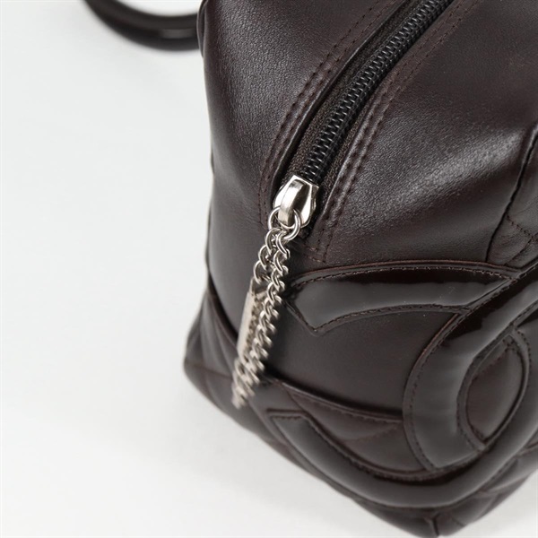 CHANEL カンボン ボストン 2006年 トートバッグ ブラウン ラムスキンの画像13