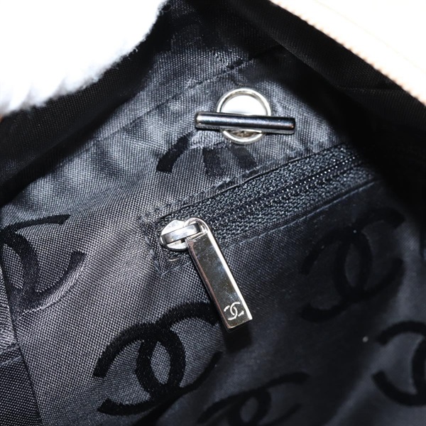 CHANEL カンボン ボストン 2004年 トートバッグ ベージュ ブラック シルバー ラムスキンの画像18
