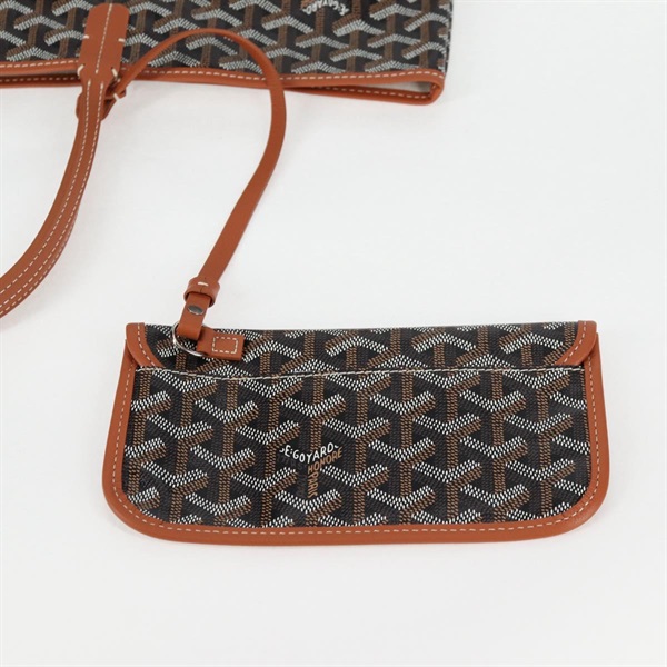 GOYARD サンルイ PM トートバッグ ブラウン ブラック PVCの画像17
