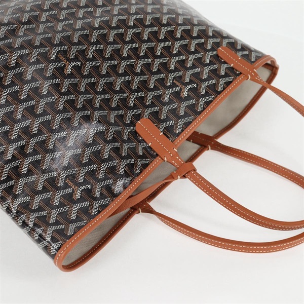GOYARD サンルイ PM トートバッグ ブラウン ブラック シルバー PVCの画像5