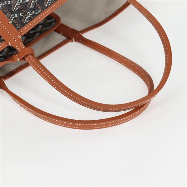 GOYARD サンルイ PM トートバッグ ブラウン ブラック シルバー PVCの画像6