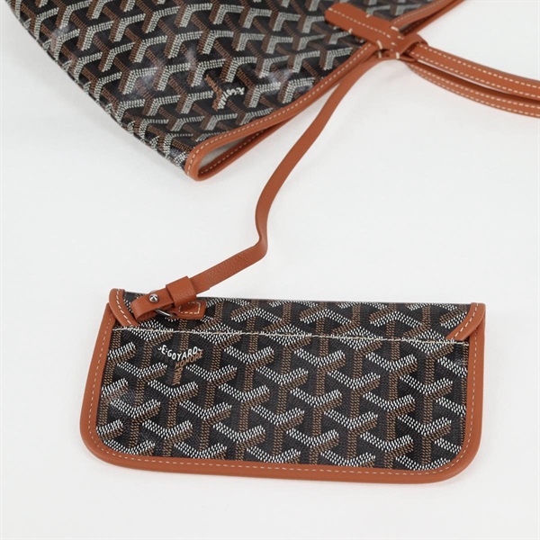 GOYARD サンルイ PM トートバッグ ブラウン ブラック シルバー PVCの画像17