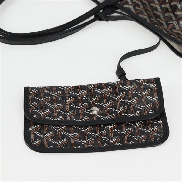 GOYARD サンルイ PM トートバッグ ブラック シルバー PVCの画像17
