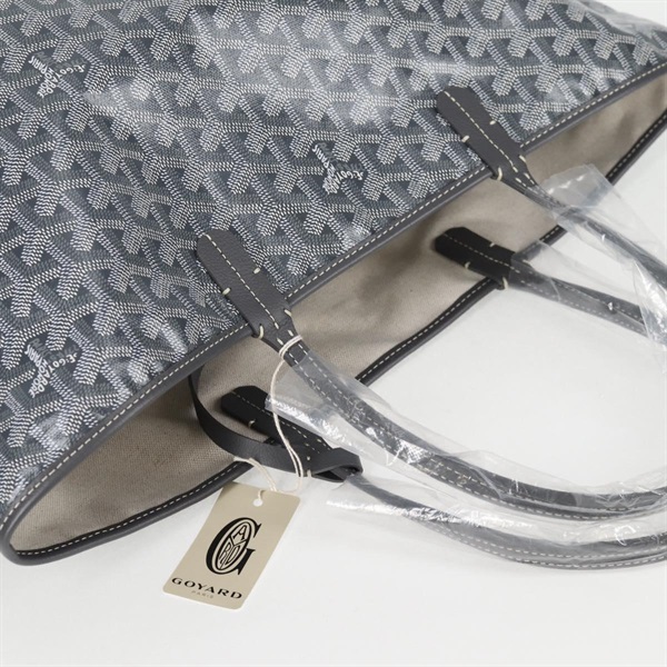 GOYARD サンルイ PM トートバッグ グレー シルバー PVCの画像5