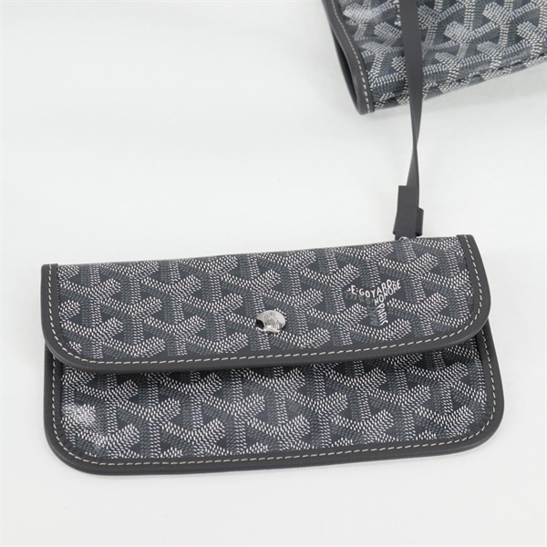 GOYARD サンルイ PM トートバッグ グレー シルバー PVCの画像16