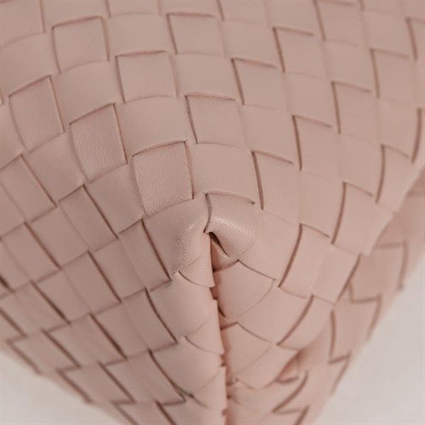 BOTTEGA VENETA イントレチャート アンディアーモ ミディアム トートバッグ ピンク ゴールド レザーの画像6