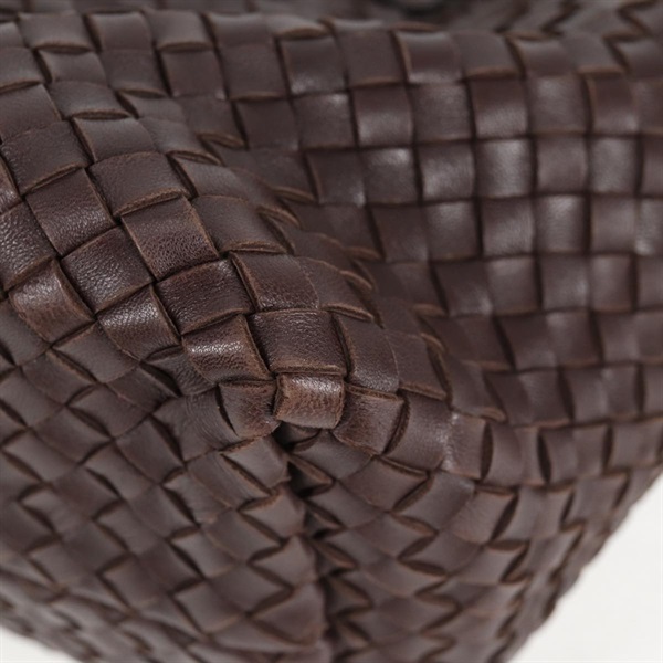 BOTTEGA VENETA イントレチャート カバPM トートバッグ ブラウン ゴールド レザーの画像6