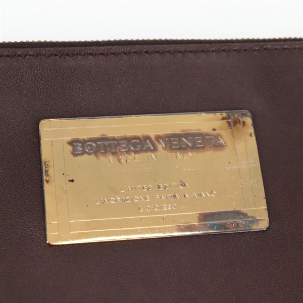 BOTTEGA VENETA イントレチャート カバPM トートバッグ ブラウン ゴールド レザーの画像10
