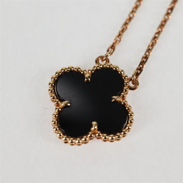 Van Cleef & Arpels ヴィンテージ アルハンブラ ネックレス ゴールド ブラック 750YG オニキスの画像9