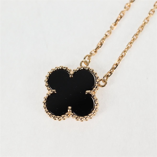 Van Cleef & Arpels ヴィンテージ アルハンブラ ネックレス ゴールド ブラック 750YG オニキスの画像8