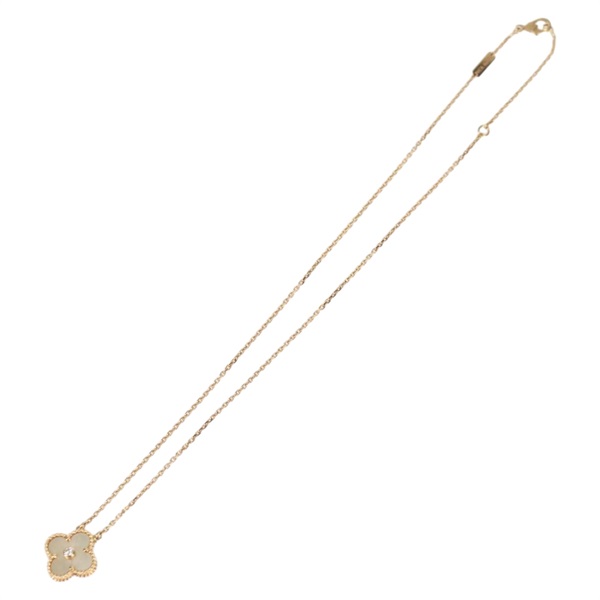 Van Cleef & Arpels ヴィンテージ アルハンブラ ネックレス イエローゴールド イエロー 750YG イエローマザーオブパールの画像1