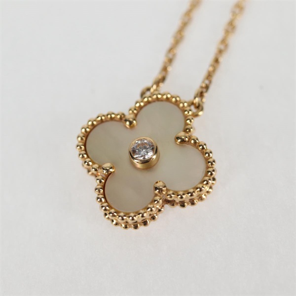 Van Cleef & Arpels ヴィンテージ アルハンブラ ネックレス イエローゴールド イエロー 750YG イエローマザーオブパールの画像2