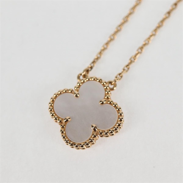 Van Cleef & Arpels ヴィンテージ アルハンブラ ネックレス ゴールド ホワイト 750YG マザーオブパールの画像8