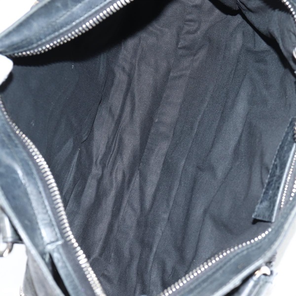 BALENCIAGA ジャイアント シティ ハンドバッグ ブラック シルバー レザーの画像9