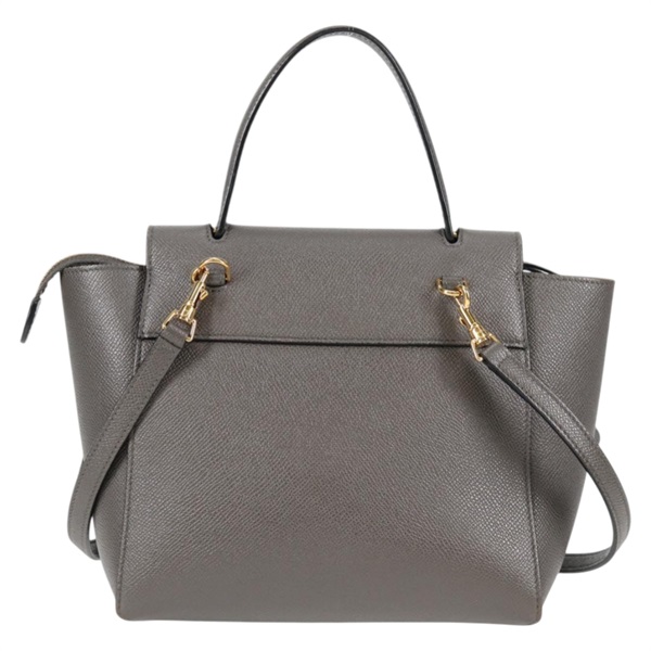 CELINE ベルトバッグ ナノ ハンドバッグ グレー ゴールド グレインドカーフの画像1