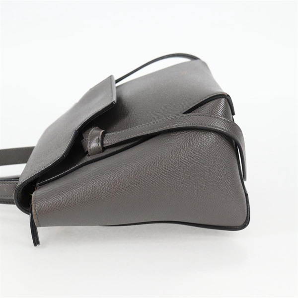 CELINE ベルトバッグ ナノ ハンドバッグ グレー ゴールド グレインドカーフの画像2