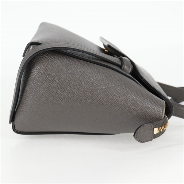 CELINE ベルトバッグ ナノ ハンドバッグ グレー ゴールド グレインドカーフの画像3
