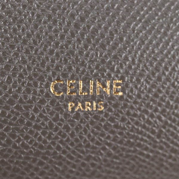CELINE ベルトバッグ ナノ ハンドバッグ グレー ゴールド グレインドカーフの画像7