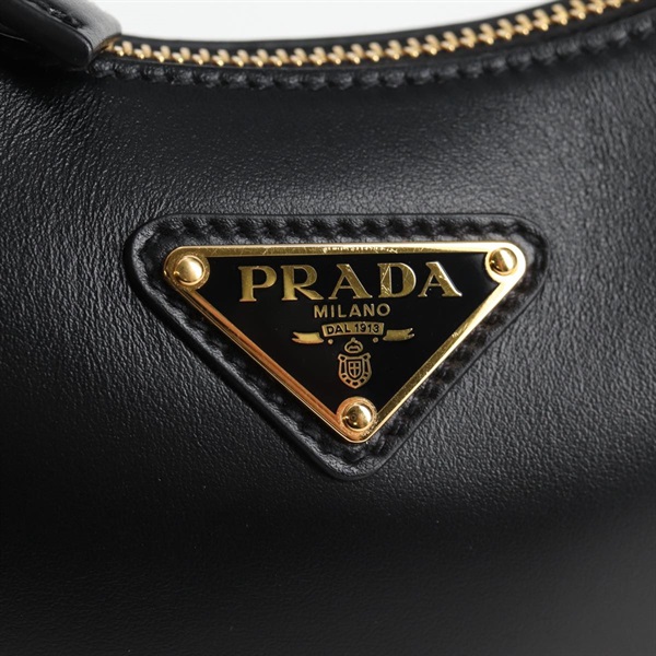 PRADA アーケ ミニ ショルダーバッグ ブラック ゴールド ナッパーレザーの画像7