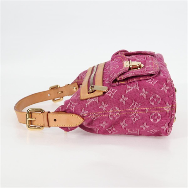 LOUIS VUITTON バギー モノグラムデニム PM ショルダーバッグ M95212 フューシャピンク ゴールド デニムの画像2