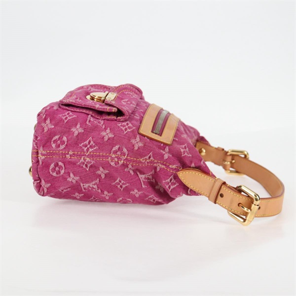 LOUIS VUITTON バギー モノグラムデニム PM ショルダーバッグ M95212 フューシャピンク ゴールド デニムの画像3