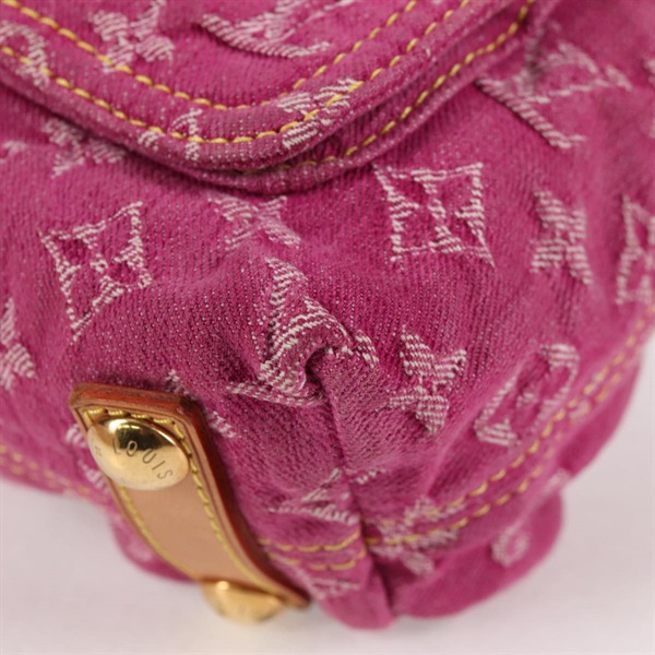 LOUIS VUITTON バギー モノグラムデニム PM ショルダーバッグ M95212 フューシャピンク ゴールド デニムの画像6