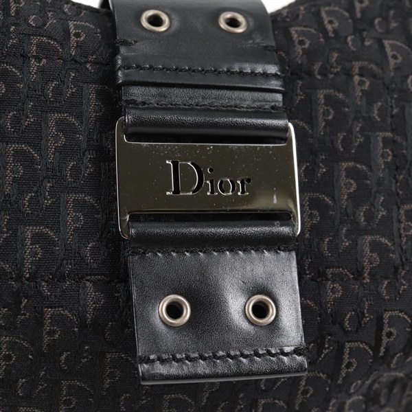 Christian Dior ストリートシック トロッター ショルダーバッグ ブラック シルバー キャンバスの画像7