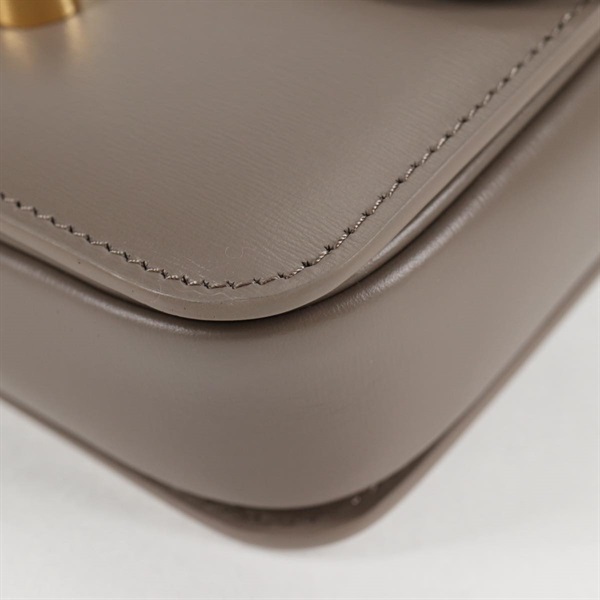 CELINE トリオンフ ティーン ショルダーバッグ グレージュ ゴールド シャイニーカーフスキンの画像7