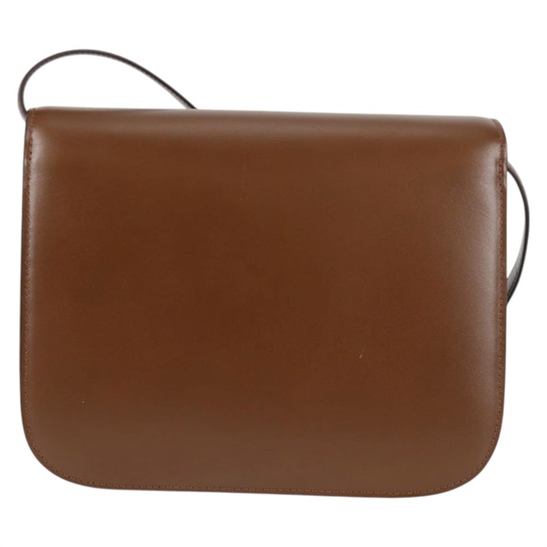 CELINE クラシックボックス ミディアム ショルダーバッグ ブラウン ゴールド レザーの画像1