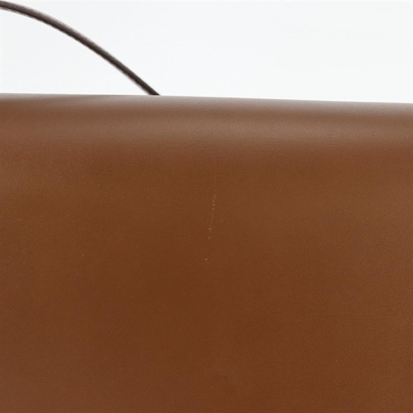 CELINE クラシックボックス ミディアム ショルダーバッグ ブラウン ゴールド レザーの画像3