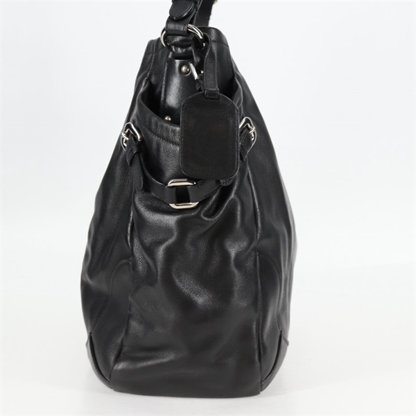 PRADA ロゴ ワンショルダーバッグ ショルダーバッグ ブラック シルバー ソフトカーフの画像3