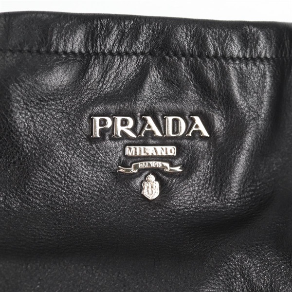 PRADA ロゴ ワンショルダーバッグ ショルダーバッグ ブラック シルバー ソフトカーフの画像8