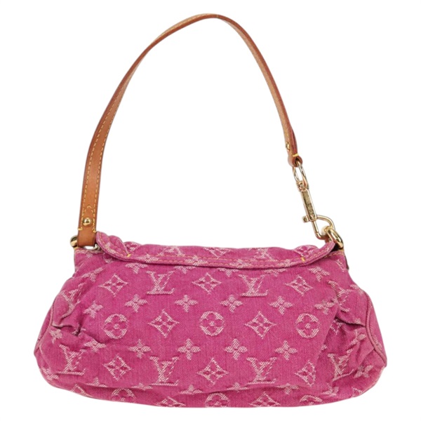 LOUIS VUITTON プリーティ モノグラムデニム ミニ ショルダーバッグ ピンク ゴールド デニムの画像1