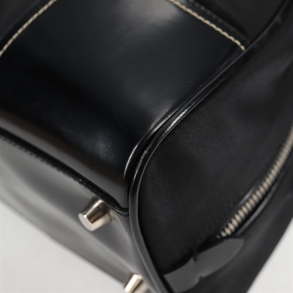 PRADA ロゴ ミニボストン トートバッグ ブラック シルバー テスートの画像6