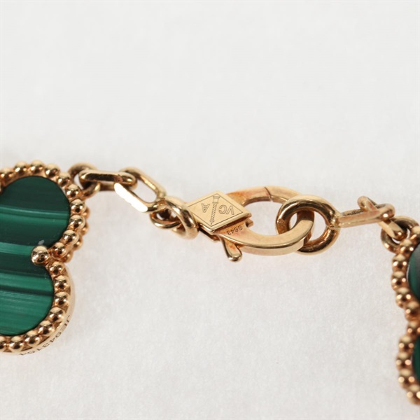 Van Cleef & Arpels ヴィンテージ アルハンブラ 5モチーフ ブレスレット イエローゴールド グリーン 750YG マラカイトの画像4