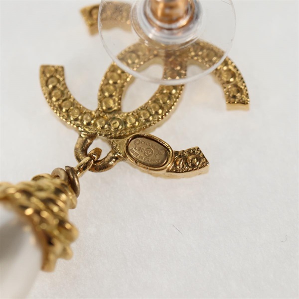CHANEL ココマーク ピアス ゴールド シルバー ホワイト GP ラインストーン ファイクパールの画像4