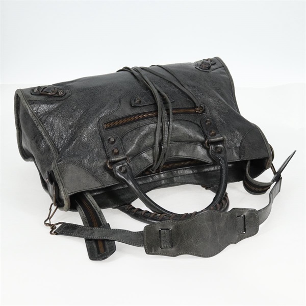 BALENCIAGA シティ ハンドバッグ ブラック ブラック レザーの画像4