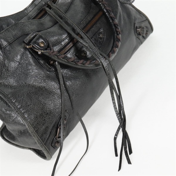 BALENCIAGA シティ ハンドバッグ ブラック ブラック レザーの画像7