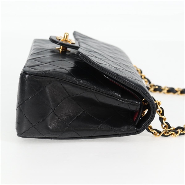 CHANEL マトラッセ ダブルフラップダブルチェーン 23 ハンドバッグ ブラック ゴールド ラムスキンの画像4