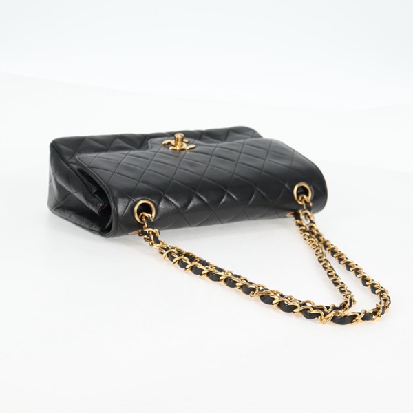 CHANEL マトラッセ ダブルフラップダブルチェーン 23 ショルダーバッグ ブラック ゴールド ラムスキンの画像5