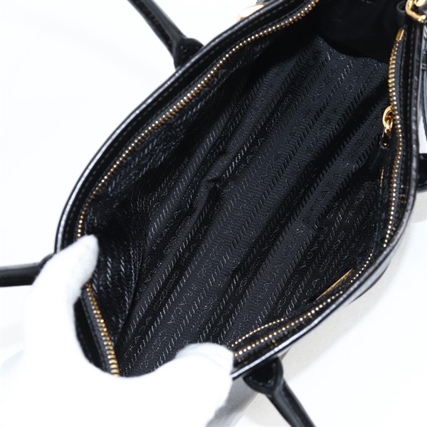 PRADA ボニーミディアム トートバッグ ブラック ゴールド レザーの画像8