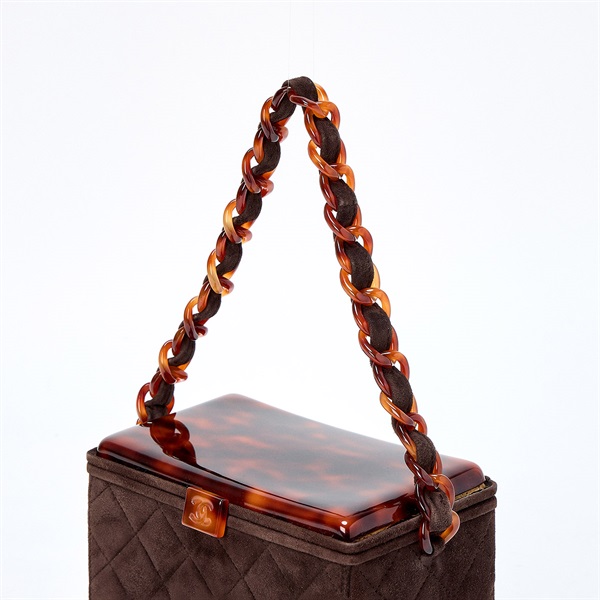 CHANEL マトラッセ べっ甲ヴィンテージバニティ 1999年 ハンドバッグ ブラウン その他 プラスチックの画像3